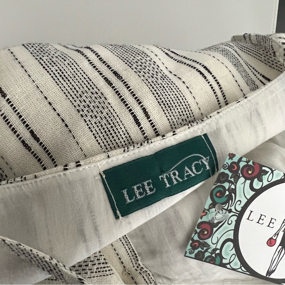 NWT Lee Tracy Boutique Button Up Linen Cotton Mini Dress R - Picture 2 of 14